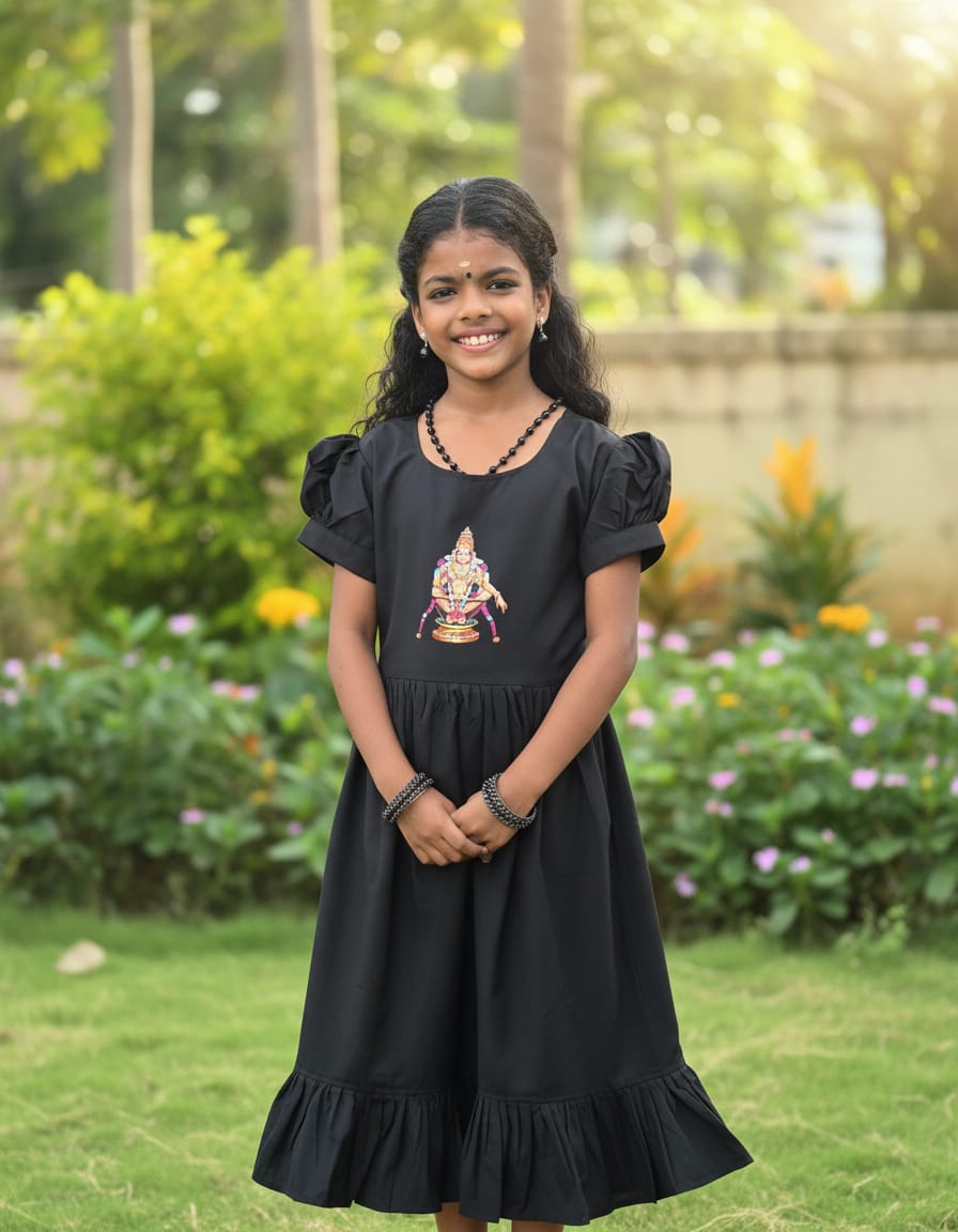 Ayyappa Special Print Frock for Girls
